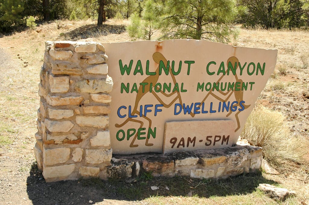 Walnut Canyon National Monument sign